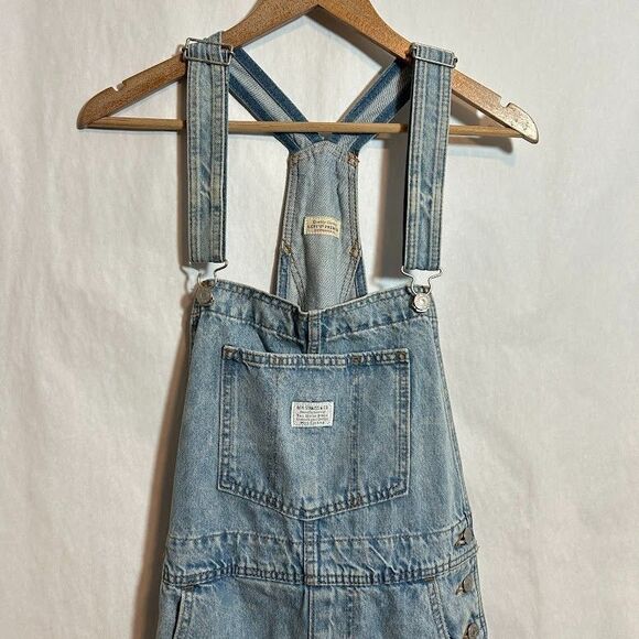 Levi's Vintage Overalls Womens M Blue No Stone Unturned 100% Cotton Straight Leg - Picture 4 of 10